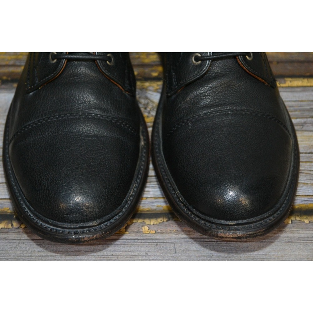 Frye Boots Mens 10.5 D Black Leather Cap Toe Combat Lace Up Casual Ankle 4001 - Picture 4 of 16